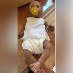 African-American, Raffoler sexually accurate boy doll 1988 newborn true to life